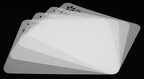 Vogt Foliendruck GmbH Tischunterlagen-Set 'Blume' transparent, 4-teilig, abwaschbar, Tischset, Platzset, Matte