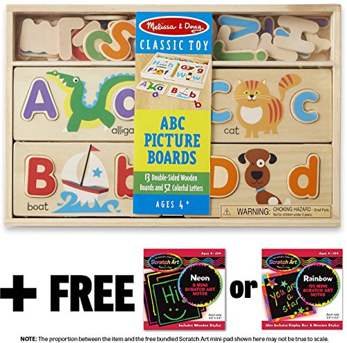 Melissa & Doug ABC Picture Boards + FREE Scratch Art Mini-Pad Bundle [97864]
