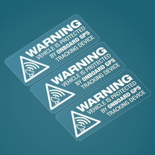 HastingsDesigner 3x WARNING GPS TRACKING ON BOARD Tracker Security Car Van Bike Window Stickers