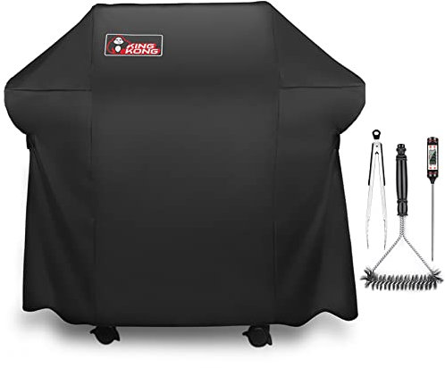 Kingkong 7106 Cover for Weber Spirit 200 and 300 Series Gas Including Grill Brush, Tongs and Thermometer