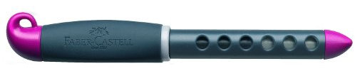 Faber-Castell 149878 - Schulfüller für Rechtshänder, Feder: A, Schaftfarbe: grau / brombeere