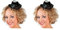 Boland 76312 - Mini-Hut Nicolette, Schwarz, Mini-Hut mit Haarklammern, Federn, Blüte, Kopfschmuck, Kostüm, Karneval, Mottoparty