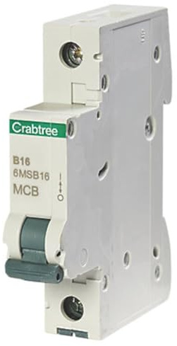 CRABTREE 16 AMP TYPE B 6kA MCB CIRCUIT BREAKER LOADSTAR 6MSB16