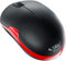 ShhhMouse Ratón Silencioso Inalámbrico, Compacto y Portátil, Pilas Incluidas, Perfecto para Ordenadores y Portátiles, Compatible para Mac y PC (Negro y Rojo)