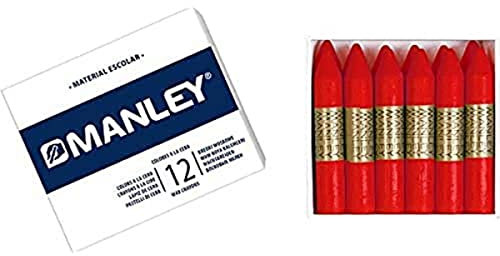 MANLEY MNC04522 Box 12 Wachsmalstifte, rot