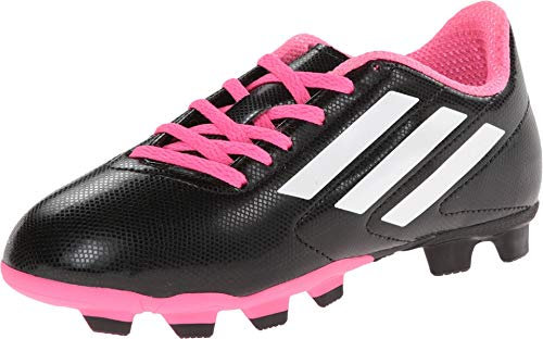 Adidas Performance CONQUISTO Firm-Ground J Soccer Brillen Leuchten bei, black/white/Solar Pink, 1 m US LITTLE Kid, mehrfarbig - Black/White/Solar Pink - Größe: 11 M US Little Kid