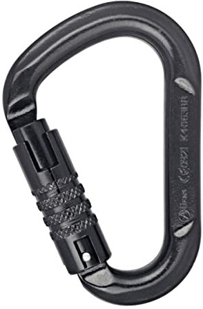 ALIENS Stahl HMS TriLock Karabiner, Farbe:schwarz