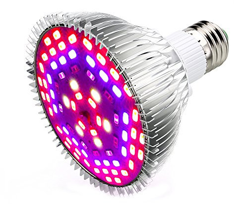 Esbaybulbs LED Pflanzenlampe 50W E27 78 LEDs Vollspektrum Pflanzenlicht Led Grow Light Lampe für Zimmerpflanzen, Garten Gewächshaus Blüte, Blumen und Gemüse