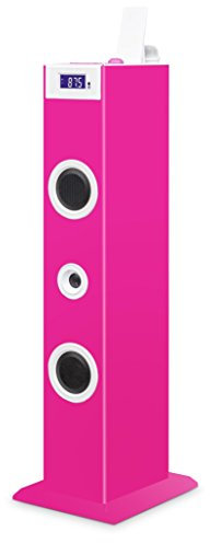 BigBen Sound Tower TW5 Pink inkl. Mikrofon, USB-Anschluss und Fernbedienung