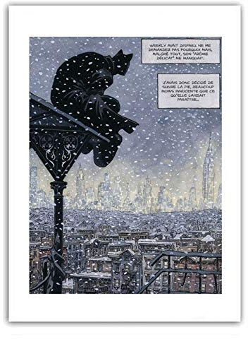 Difuzed Poster Wandbild Wohnzimmer Comic Noir Katze Schwarz 28x35,5cm Blacksad Nightwatch Gerahmt Hochformat