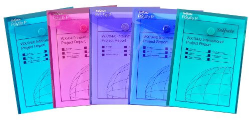 Snopake Polyfile Dokumententaschen A7 hochkant Druckknopf 5 Stück farblich sortierte Electra-Farben