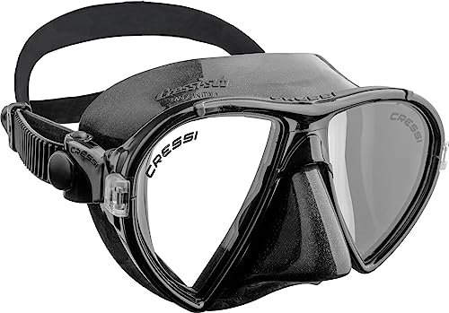 CRESSI Ocean Mask Black/Black - Einzelne Ocean Maske zum Tauchen und Schnorcheln, Schwarz/Schwarz, Einheitsgröße, Erwachsene