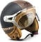 Soxon® SP-325 Urban „Black“ · Jet-Helm · Motorrad-Helm Roller-Helm Scooter-Helm Moped Mofa-Helm Chopper Retro Vespa Vintage Pilot · ECE 22.05 Visier Leather-Design Schnellverschluss Tasche L (59-60cm)