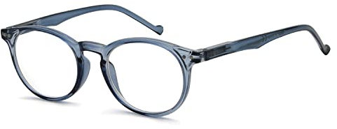 Eyekepper Oval Spring Hinges Ladies Reading Glasses +2.25 Blue Frame Round Reader Eyeglasses for Women Reading