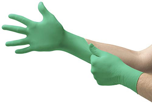 Microflex Ansell 73-847 Einweg-Neoprenhandschuhe Puderfrei, Exzellenter Schutz bei Mechanik-, Industriel- und Chemikalienarbeiten, Latexfrei, Grün, Größe L (100 Handschuhe)