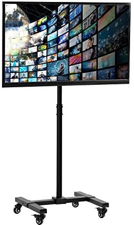 VIVO Mobile TV Display Stand for 13 to 42 inch LED LCD Flat Panel Screens, Rolling Floor Stand Height Adjustable Mount with Wheels STAND-TV07W