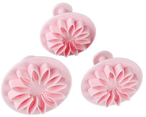 Zenker 44801 Fondant Cortador de Flor 5,5/6/7 cm, plástico, Color Rosa