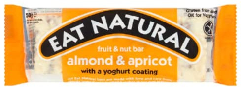 Eat Natural Fruit & Nut Bars Almond and Apricot with a Yoghurt Coating - 12 x 50gm