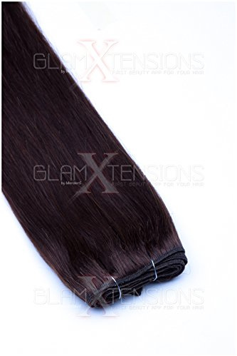 Weft Echthaartresse glatt 100% indisches Echthaar 70cm Haarverlängerung Extensions in 10 wählbaren Farben Nr. 4