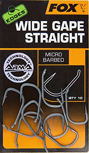 Fox Edges Armapoint Wide Gape Straight Hooks - 10 Karpfenhaken, Angelhaken zum Karpfenangeln, Haken für Karpfen, Boiliehaken, Größe:8