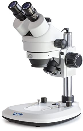 KERN Optics Stereo-Zoom Mikroskop, Binokular Tubus, 0.7x - 4.5x Objektiv, 1W LED Auflicht, 1W LED Durchlicht