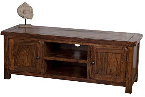 Oak and Pine Online Classically Modern Dark Wood Valencia Solid Sheesham Rosewood Flatscreen Plasma Wide Tv Bench/Cabinet/Stand/Unit Living Room Furniture