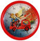 Eurotime Kinder Wanduhr Feuerwehr, kein Ticken, schleichende Sekunde (geräuscharm) 25 cm; 80025-01