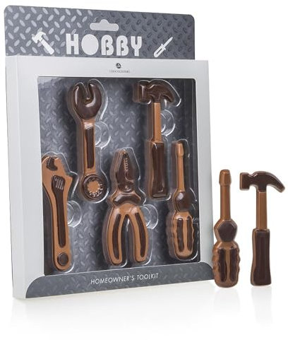 CHOCOLISSIMO ChocoToolkit - Werkzeuge aus Schokolade | Schokoladenwerkzeug | Geschenkidee | Geburtstag | Vater | Kind | Männer | Vatertag | Papa | Bastler Geschenk | Alkoholfrei | Weihnachten