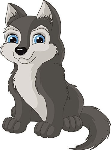 U24 Aufkleber Kleiner Wolf Autoaufkleber Sticker Konturschnitt