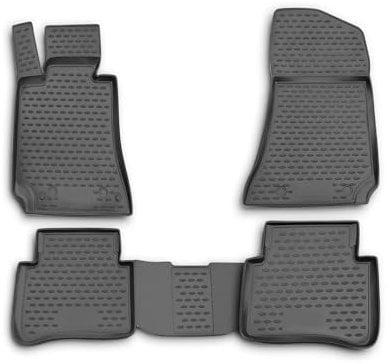 OMAC Gummimatten Fußmatten kompatibel mit Mercedes E Klasse W212 2009-2016 TPE Schwarz 4X