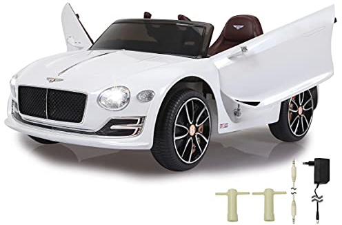 JAMARA 460334 - Ride-on Bentley EXP12 12V-2 - Gang, leistungsstarker Antriebsmotor und Akku für Lange Fahrzeit, Ultra-Grip Gummiring am Rad, AUX-und USB-Anschluss, LED-Scheinwerfer, Flügeltüren, weiß