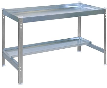 Simon Rack Tavolo Giardinaggio, 840x900x600 mm, Orto Metallico, Grigio/Zincato -Simon Garden
