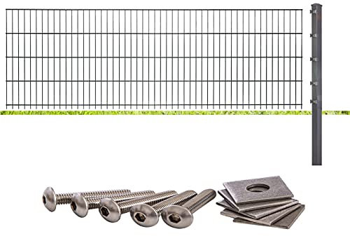 Doppelstabmattenzaun Anthrazit konfigurieren sie den kompletten Zaun für ihr Bauvorhaben (Zaunpfosten ohne Leiste, Höhe 1,43m)