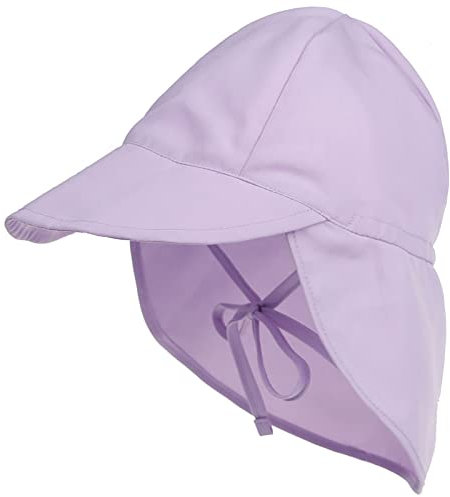 Malaxlx Baby Sonnenhut Lila Sommermütze Kleinkind Schirmmütze mit Nackenschutz und Bindebändern Mütze Flapper UV Schutz Strand Hut für 3-18 Monate Mädchen Jungen