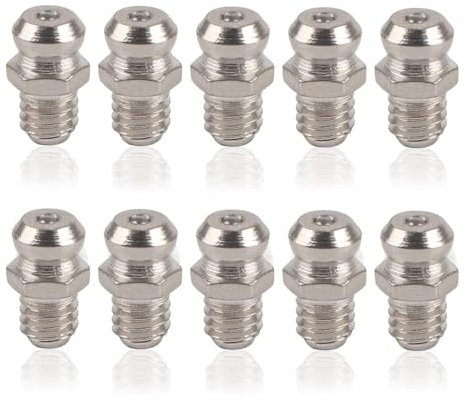 10 Pezzi Ingrassatori Cono Grasso nipplo nippi Diritto, Nipplo per Ingrassatore, Ingrassatori Testine per Raccordo per Ingrassatore per Attrezzature Meccaniche per Attrezzature Meccaniche(M6 Straight)
