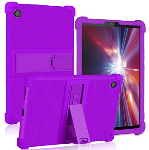ATOOZ for Lenovo Tab M8 4th Gen Case for Kids (TB300FU/TB300XU),Lenovo Tab M8 Tablet Case 8.0 inch 2022 2023 Shockproof Silicone with PC Bracket (Purple)