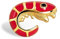 SINGULARU - Einzelner Ohrring Prawn Enamel. Messing mit 18 kt Goldbeschichtung und Emaille. Schmuck für Damen.