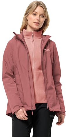 Jack Wolfskin Damen Moonrise 3in1 Jkt W, Red Ochre, 3XL EU