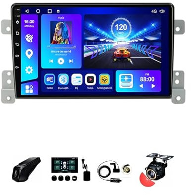 BOJONTN 9 Pollici Android 12 Auto Stereo Radio 2 DIN per Suzuki Grand Vitara 3 2005-2015 con Telecamera Posteriore Comandi al Volante Bluetooth GPS Car Play Senza Fili FM Radio (Size : S100 1+32G)