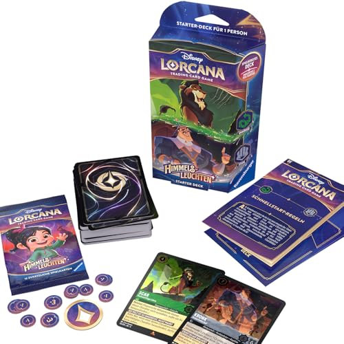Disney Lorcana Trading Card Game: Himmelsleuchten - Starter Deck Smaragd und Stahl (Deutsch)