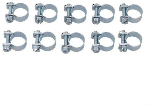 Oniissy 10x Mini Fuel Line for JUBILEE Hose Clips Clamp Diesel Petrol Pipe Coolant Radiator,Pipe Repair Clamp Mini Petrol Fuel Line Clamps,for Automotive, Agriculture, Plant & Construction(13mm-15mm)