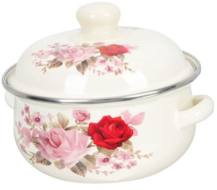 GREENADSCAPE Emaillierter Doppelohr-Suppentopf Kerze Schmelztiegel großer Topf zum Kochen Ofen Doppellohr-Emaille-Suppentopf Emaille-Material für gesundes Kochen binauraler Suppentopf Kochtopf