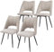 ML-Design Lot de 4 Chaises de Salle à Manger Beige, Assise en Polyester, Chaise Rembourrées avec Dossier et Pieds Métalliques Noirs, Fauteuils Modernes pour Bureau, Salon, Salle à Manger et Cuisine