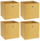 Murago - 4er Set Faltbox ca. 30x30x30 cm Gelb - Würfel Aufbewahrungsbox faltbar Aufbewahrungskörbe Einschub Korb Boxen Box Stoff Senfgelb für Deko Einrichtung Büro Wohnzimmer Regalkorb Klappbox