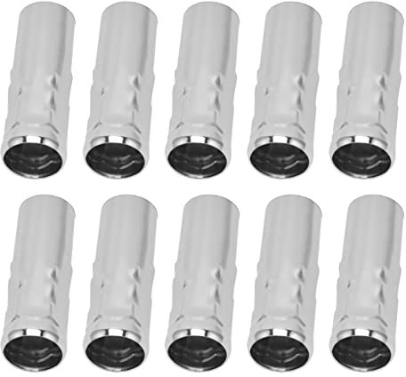 10pcs E14 Porta della Lampada a Candela Tubo in Metallo per Accessori per Illuminazione, Maniche Sostitutive da 25x80mm per Decorazioni per la Casa e Progetti Fai -da -te (Cromo)