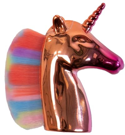 QHP Kopfbürste Unicorn | extra weiche Borsten | Glänzender Griff im Einhorn-Design | Spielbürste für Mädchen, Puppen, Hobby Horsing & Fantasiespaß (Bunt)