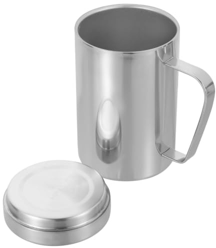 Toyvian Mug en Acier Inoxydable 500ml avec Couvercle Ergonomique et Design Facile à Nettoyer, Maison Camping