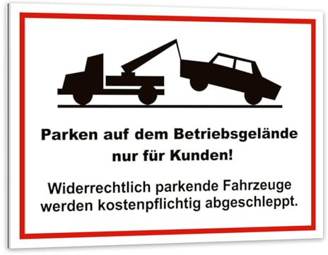 easydruck24de Hinweis-Schild Parken Betriebsgelände 40 cm - hin408 | Nur für Kunden! Digitaldruck-Schild mit UV-Schutzlaminat, Kunden-Parkplatz, witterungsbeständig