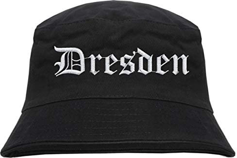 HB_Druck Dresden Fischerhut - Bucket Hat - Bestickt - Schwarz S/M