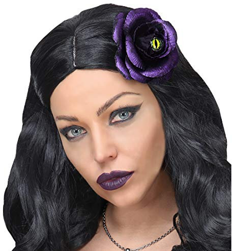Amakando Blumen-Kopfschmuck Rosenblüte/Violett/Tolles Gothic Kostüm-Accessoire/EIN Blickfang zu Halloween & Fastnacht